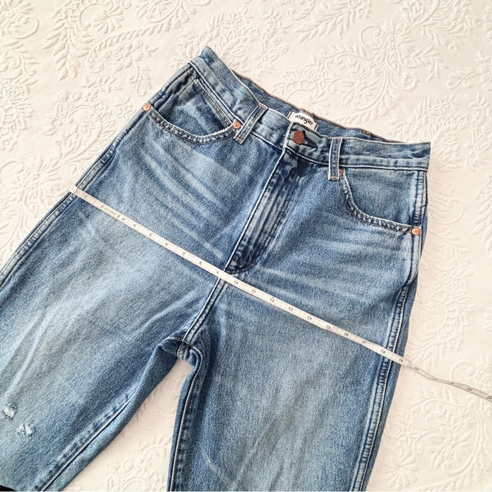 Wrangler Wild West 603 High Rise Straight Jean Retro Mid Damaged - Picture 14 of 15